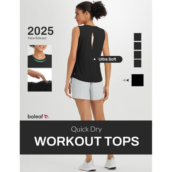 Women's Workout Tank Top Sleeveless Racerback Open Back Athletic Gym Yoga - Picture 6 of 7